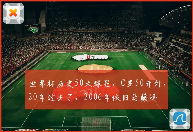 世界杯历史50大球星，C罗50开外，20年过去了，2006年依旧是巅峰